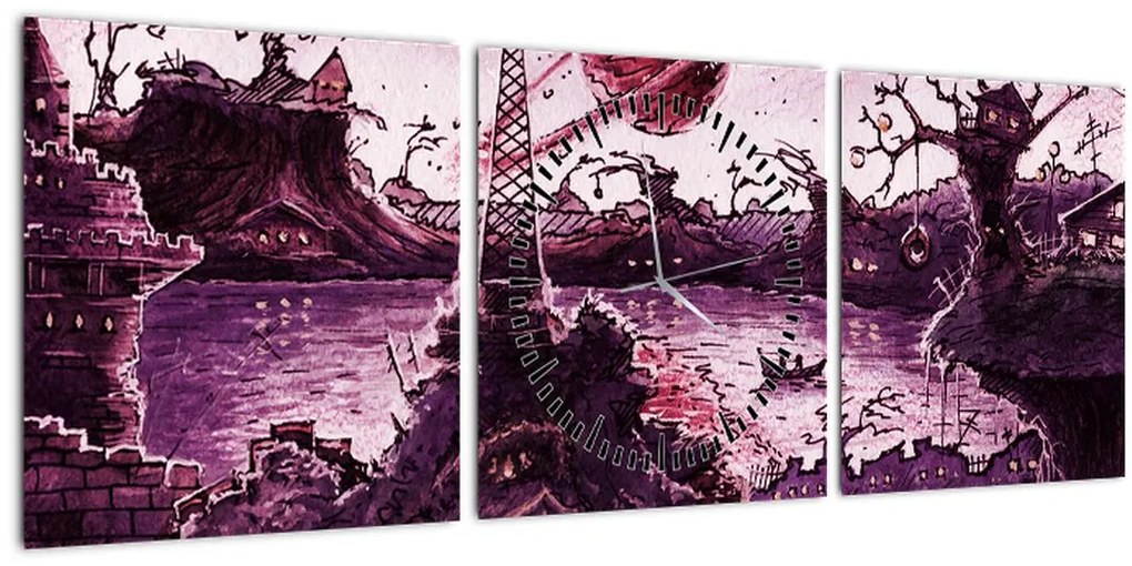 Tablou - Sat fermecat (cu ceas) (90x30 cm)