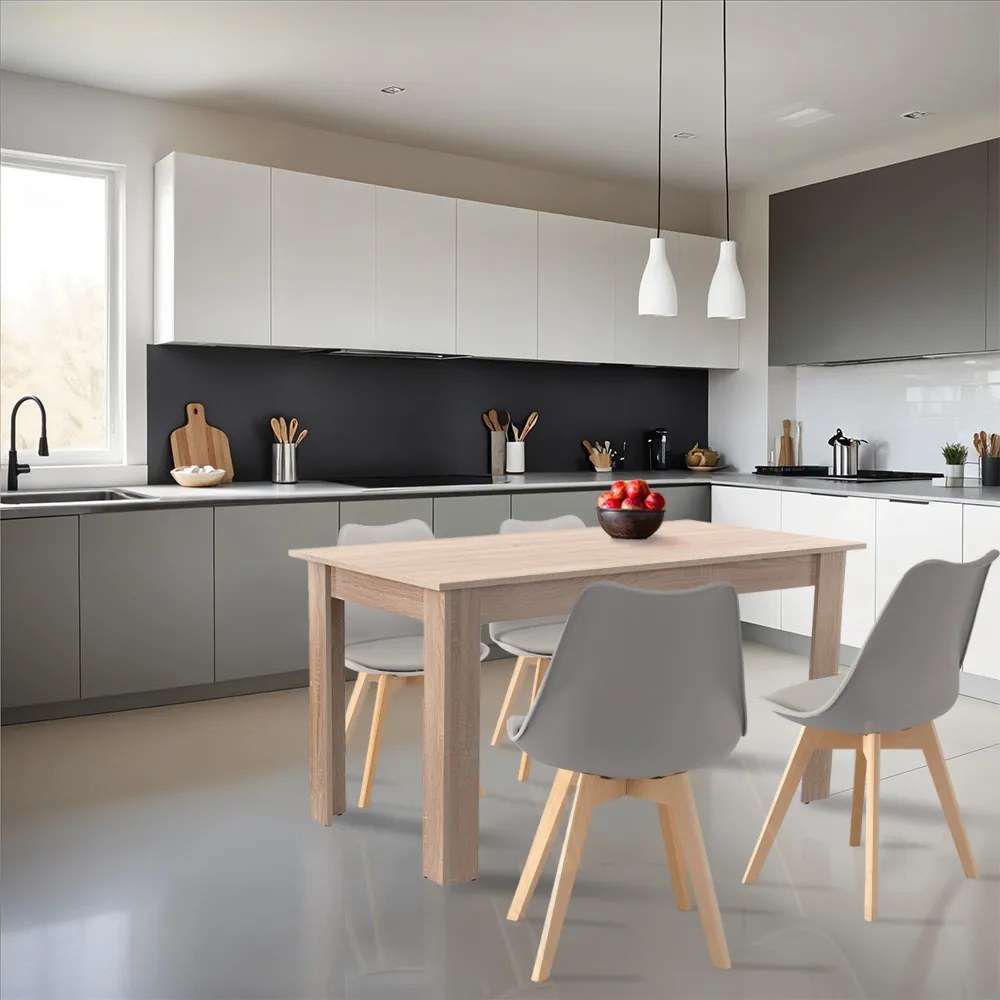 Set de masă Zara 4+1 gri-stejar Sonoma