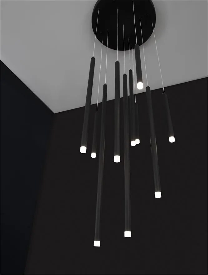 Lustra cu 10 pendule LED design tubular TRIMLE