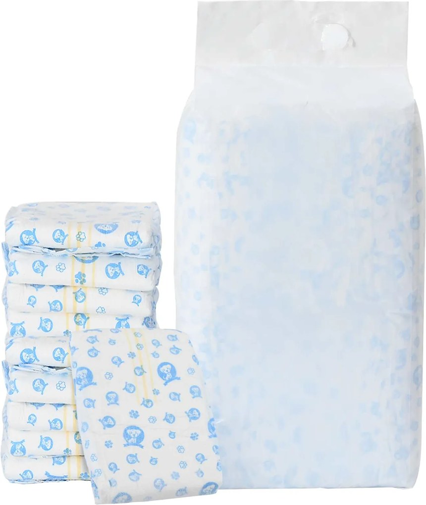 vidaXL Pampers de unică folosință pentru câini băieți 30 pcs Alb L