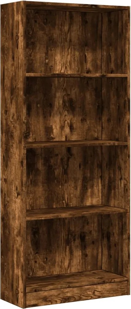 vidaXL Bibliotecă, stejar fumuriu, 60x24x143 cm, lemn prelucrat