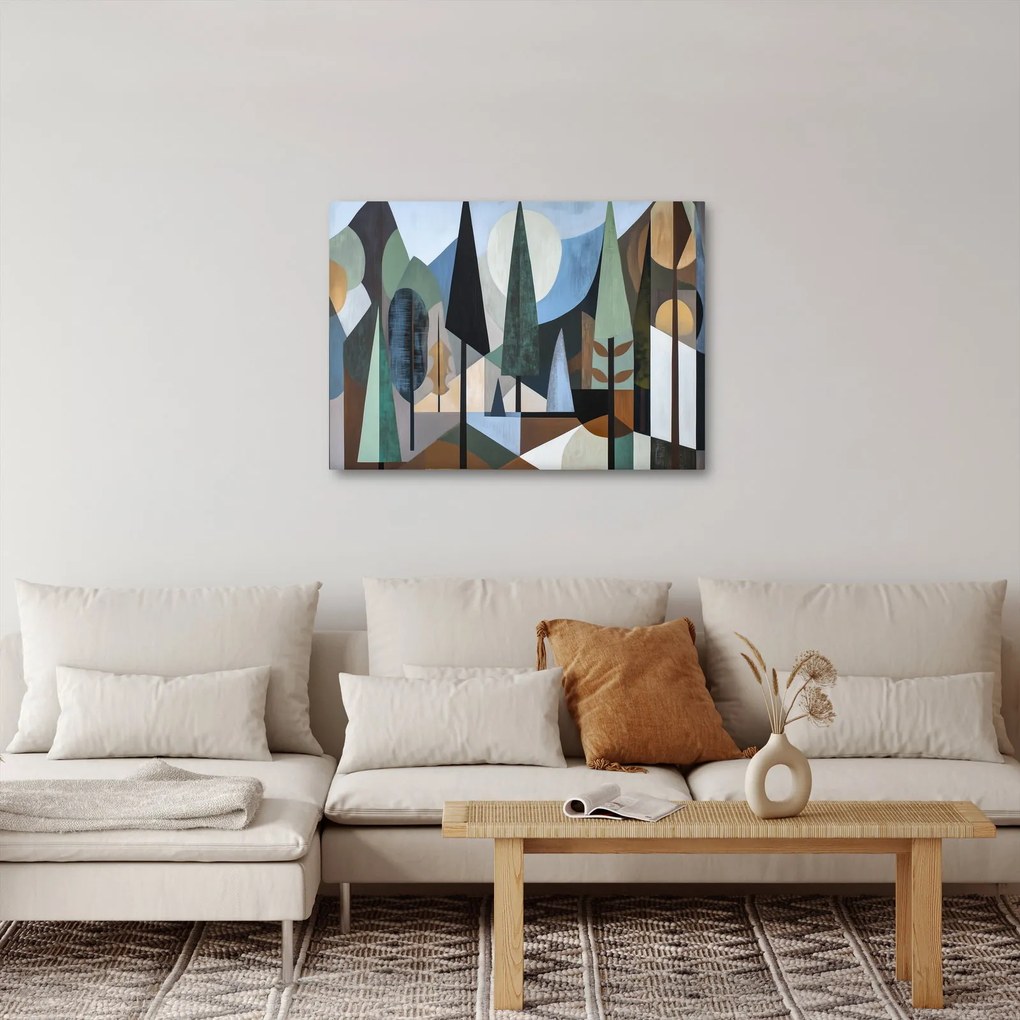 Tablou - Abstracție geometrică naturală II. (70x50 cm)