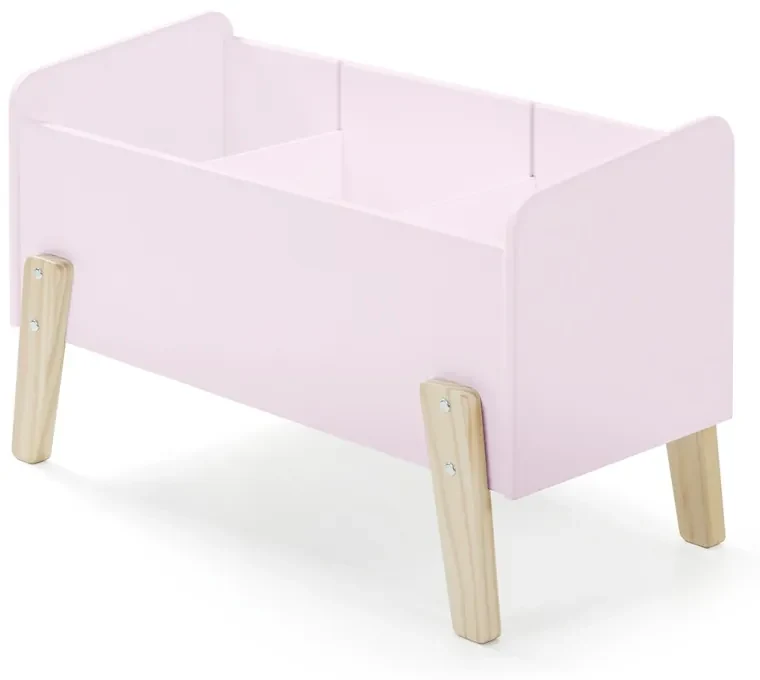 Această combinație KIDDY în roz constă dintr-un pat (90x200), noptieră, 2 rafturi de perete (45 și 65 cm), bară de siguranță și cutie de jucării.