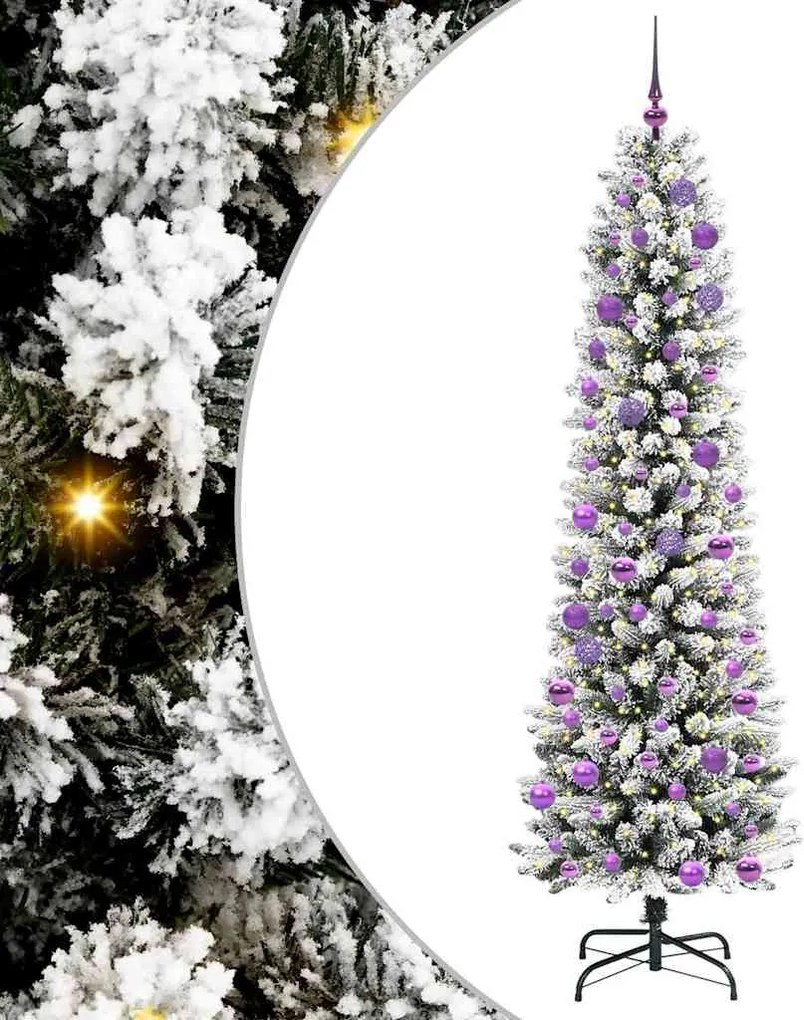 vidaXL Brad de Crăciun artificial Alb 240 cm PVC și metal și plastic