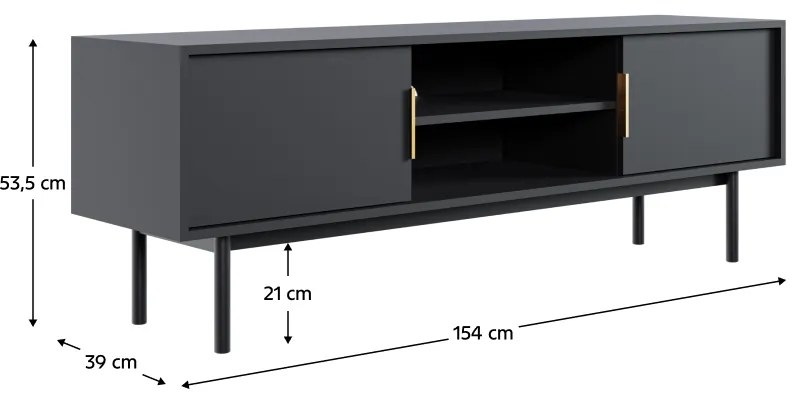 Măsuță TV VIVALA, negru