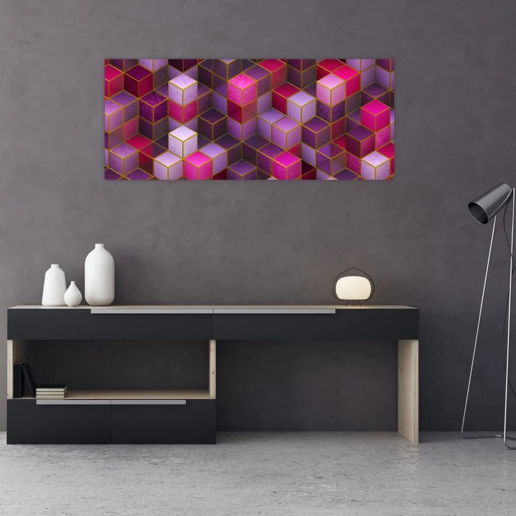 Tablou - Cuburi violet (120x50 cm)