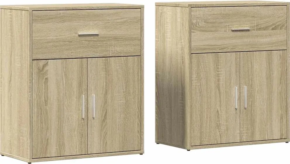 vidaXL Dulapuri, 2 buc., stejar sonoma, 60x31x70 cm, lemn prelucrat