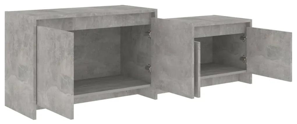 Comoda TV, gri beton, 146,5x35x50 cm, PAL 1, Gri beton