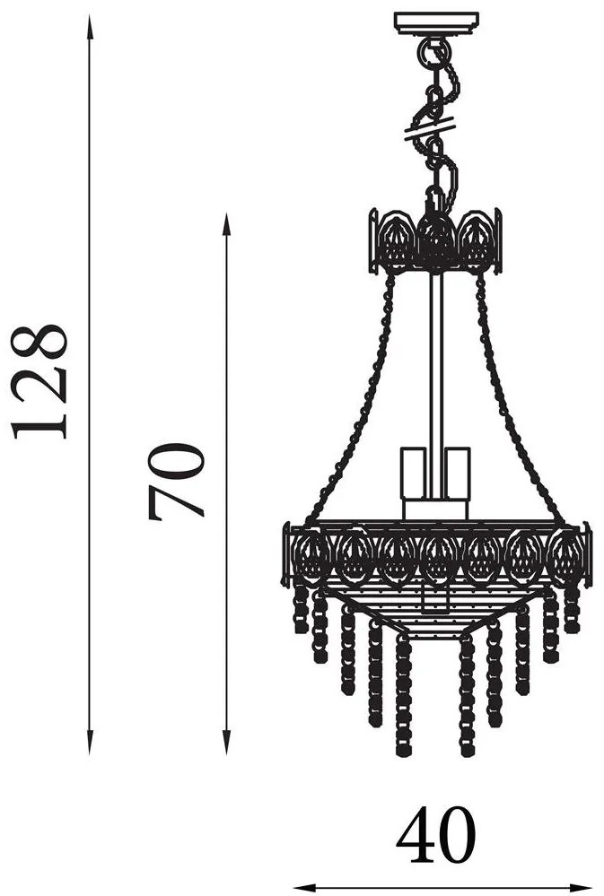Lustra metal alama satinata, cristal transparent Louis Phillipe