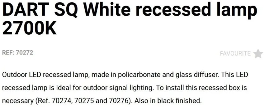 Spot LED de exterior IP65 iluminat ambiental DART SQ White