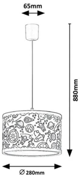 Lustră pe cablu E27/40W/230V albastră Rabalux