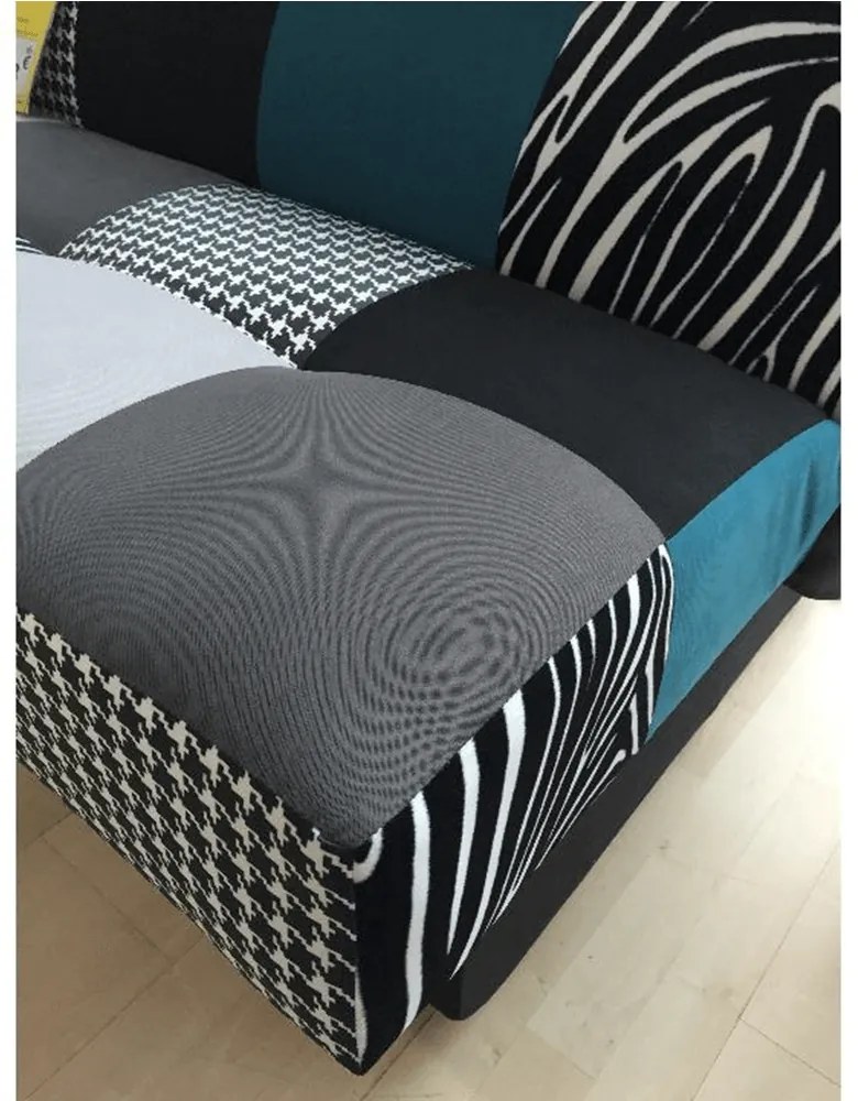 Canapea, textil turcoaz/gri/neagră, ALABAMA