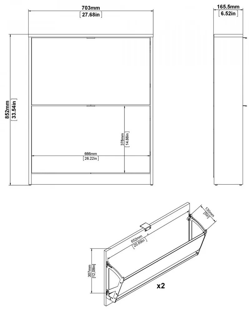 Suport pentru pantofi Flap A 165, alb