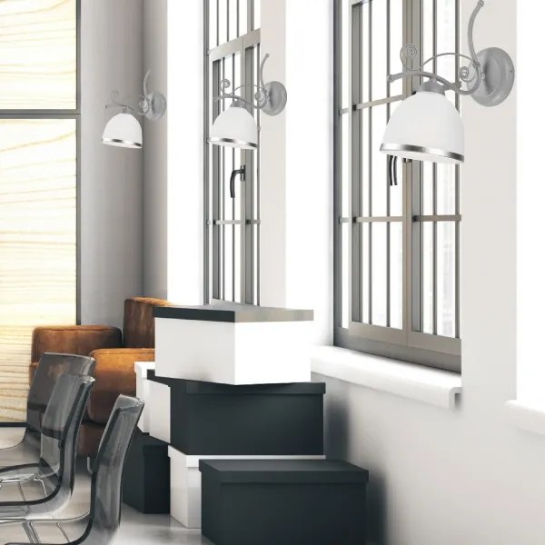 Aplică perete RETRO II 1xE27/60W/230V argintiu