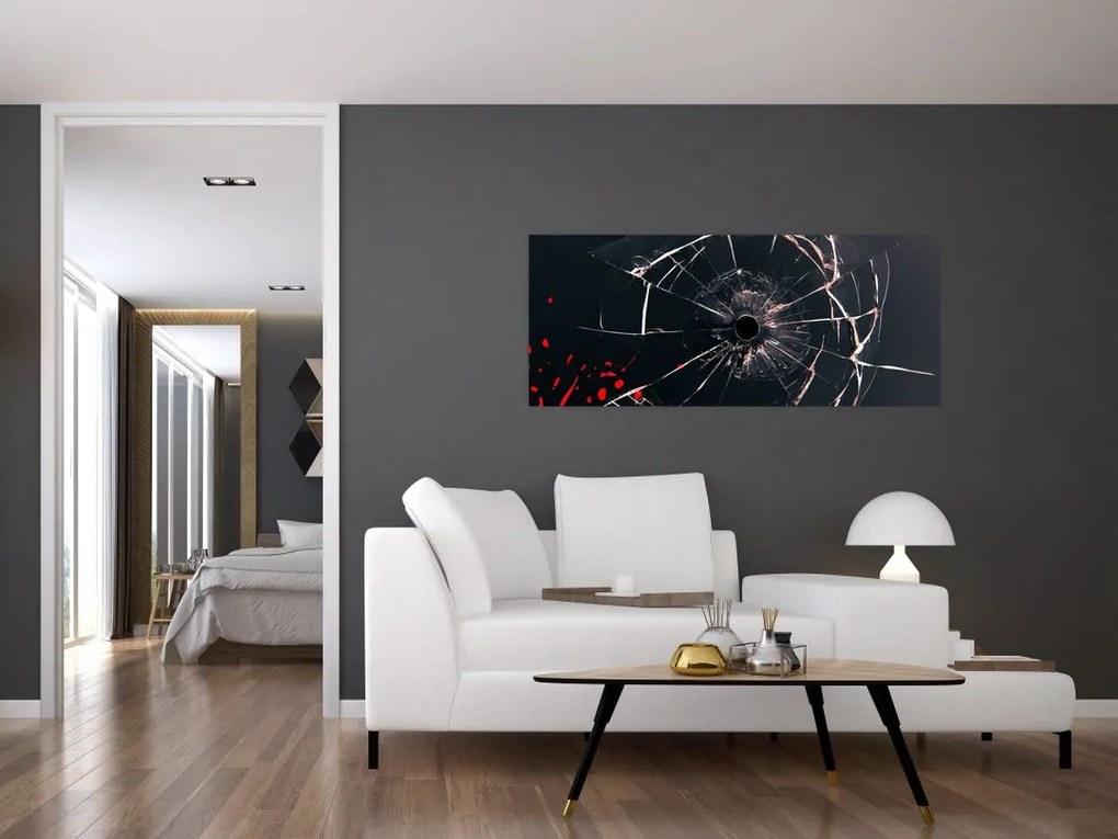 Tablou abstract - sticla spartă (120x50 cm)