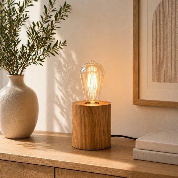 Brilliant - Lampă de masă WOODRA 1xE27/20W/230V din pin