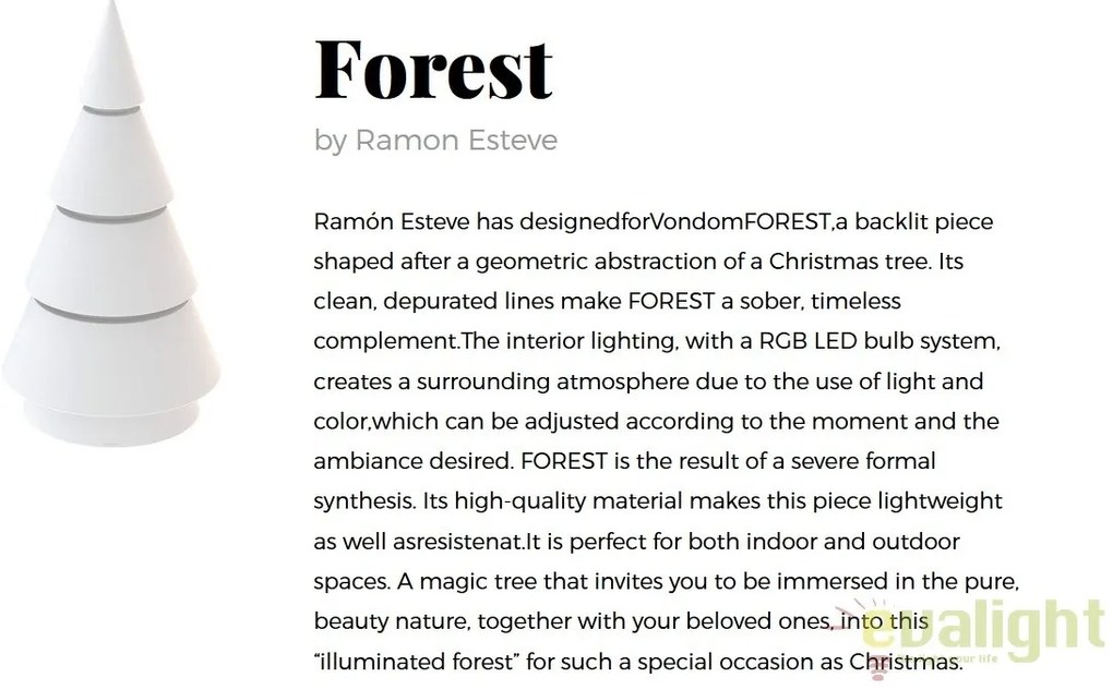 Brad Decorativ FOREST 2m ILUMINAT LED Vondom