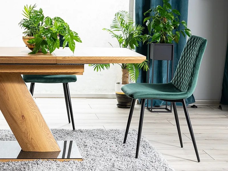 Scaun de sufragerie Isaac (verde + Negru). 1050332