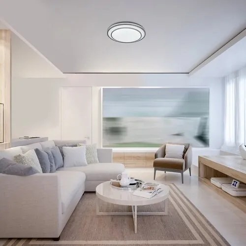 Plafoniera LED cu telecomanda Lupita argintiu, alb