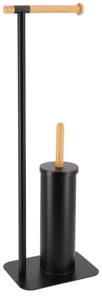 Suport metalic pentru hârtie igienică cu perie WC MAT, 69,5 x 22 x 16 cm