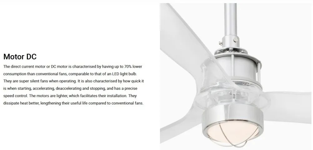 Lustra cu Ventilator si telecomanda JUST FAN M transparent