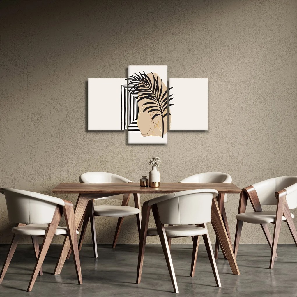 Tablou - Abstracție cu frunze tropicale N⁰3 (90x60 cm)