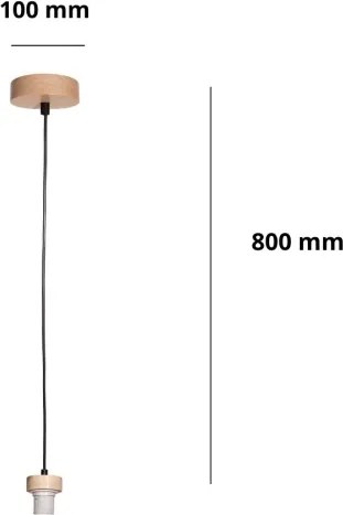 Brilagi - Cablu de alimentare PARTY 1xE27/60W/230V, Ø 10 cm, stejar