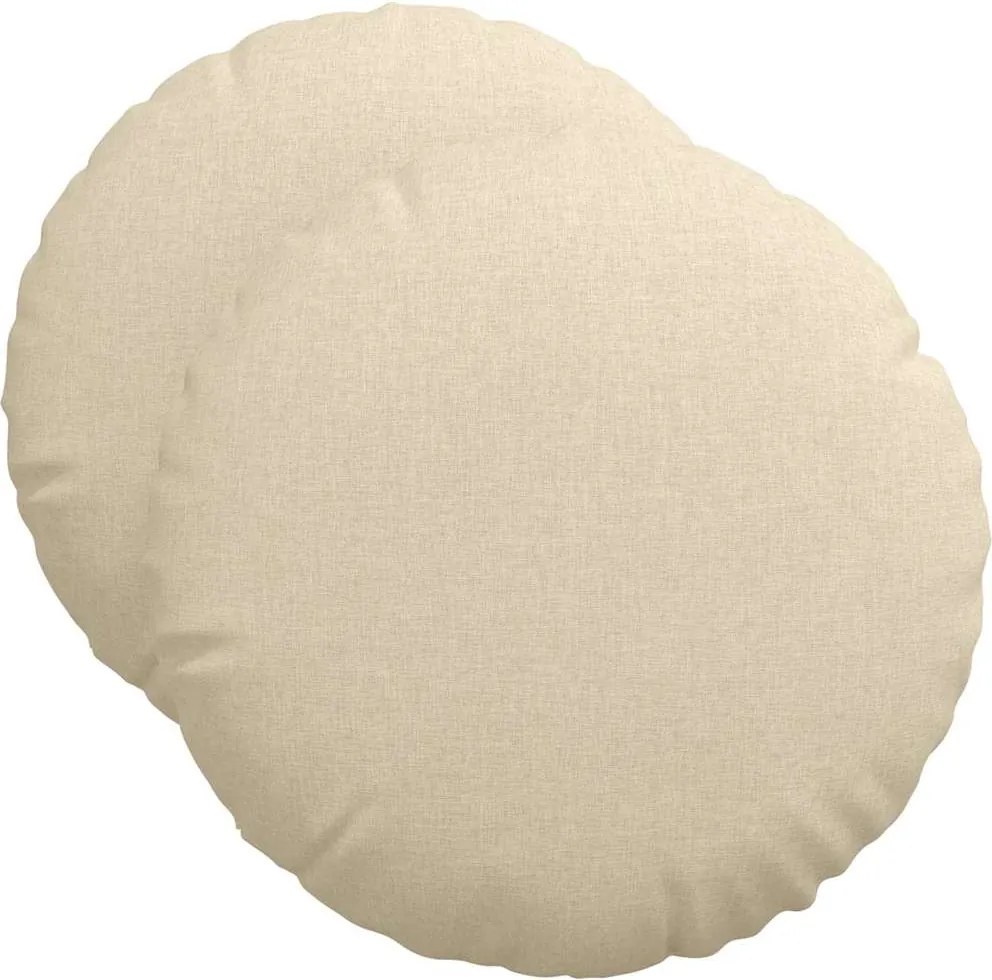 vidaXL Perne de Șezut 2 pcs Crem Ø50 x 19 cm țesătură
