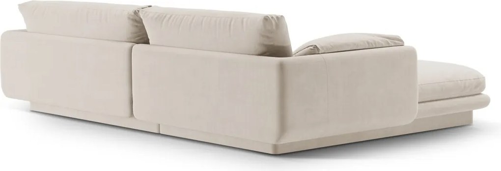 Coltar dreapta 4 locuri, Torino-184, Micadoni Home, 250x170x83 cm, catifea, ecru