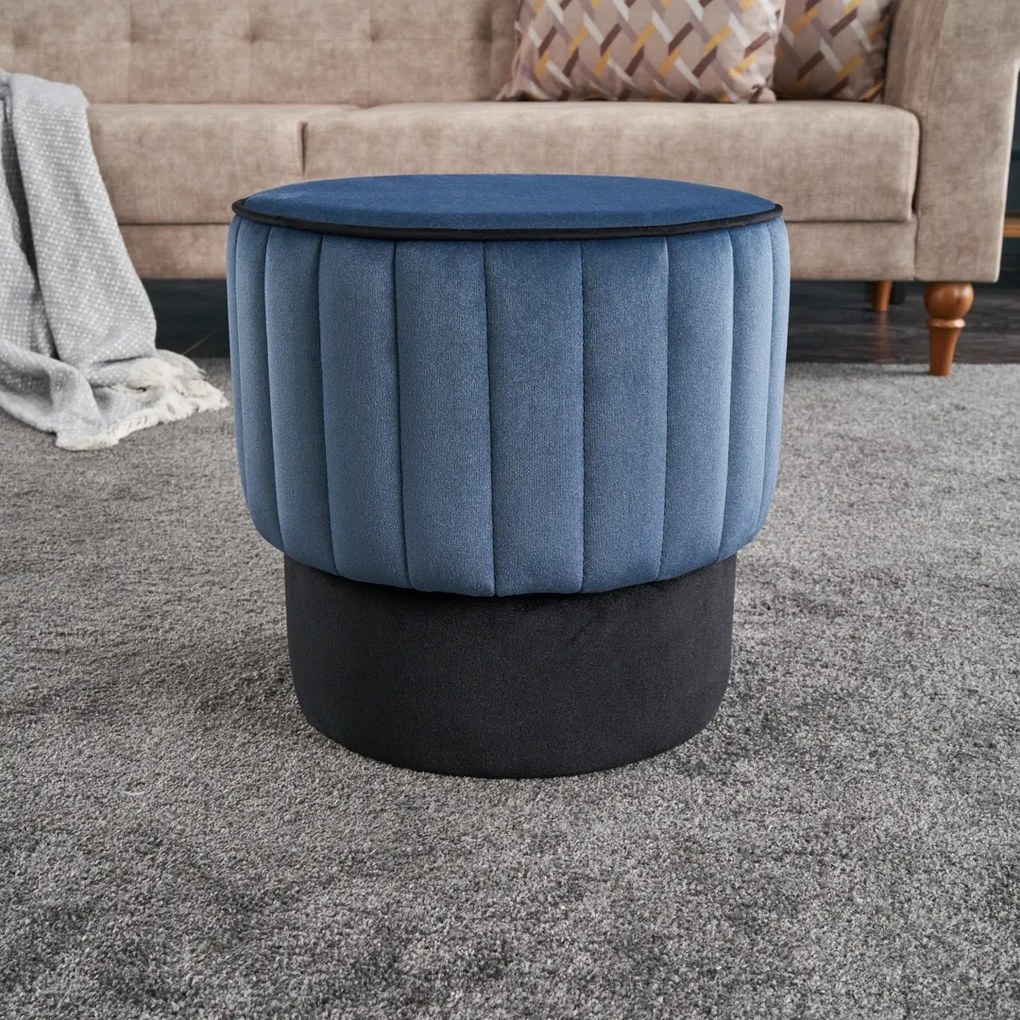 Taburet Rose Pouf albastru