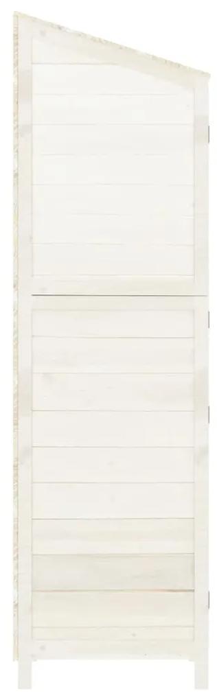 Sopron de gradina, alb, 55x52x174,5 cm, lemn masiv de brad Alb, 55 x 52 x 174.5 cm