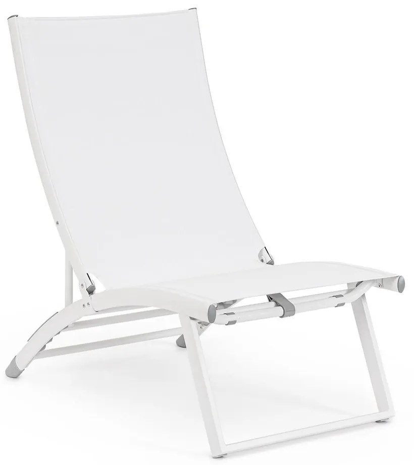 Șezlong de grădină alb din metal Taylor – Bizzotto