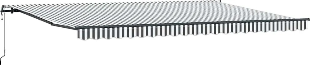 vidaXL Copertină retractabilă automat, antracit/alb, 500x300 cm