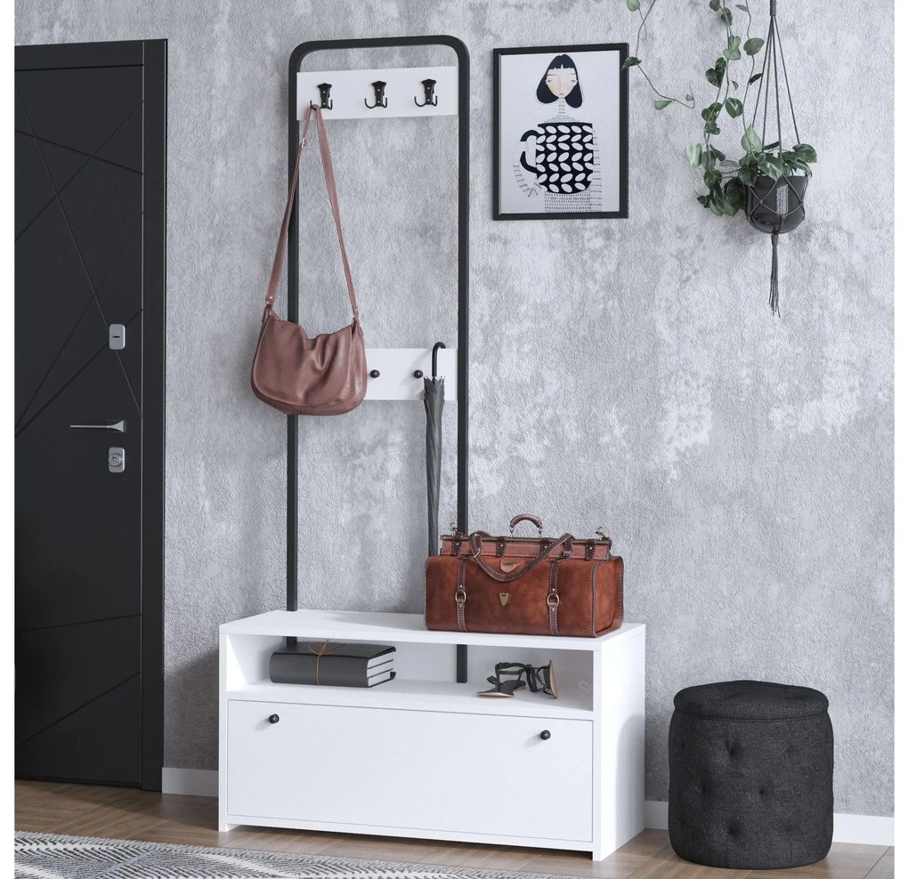 Mobilier hol Alicia (Alb + Negru). 1088276