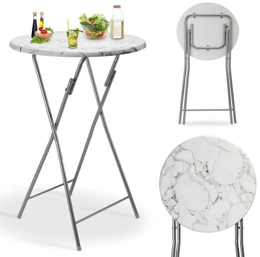 Deuba Masa plianta de bar Ø60cm - alba