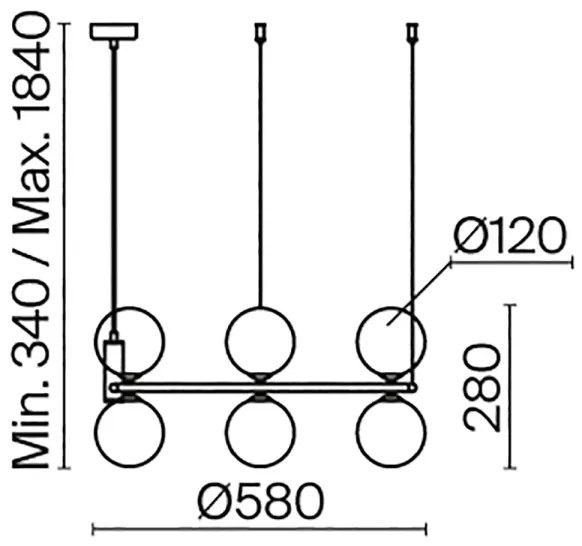 Lustră pe cablu Maytoni MOD013PL-06BS1 RING 6xG9/25W/230V alamă