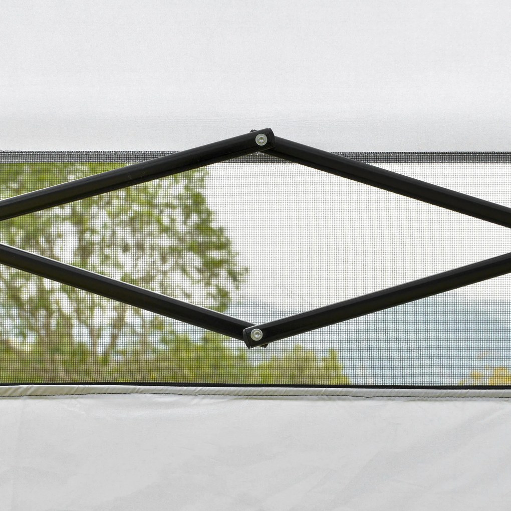 Outsunny Cenador Pliabil 220x220x200 cm cu 1 Perete Lateral Geantă de Transport Impermeabilă și Protecție UV50+ Alb | Aosom Romania