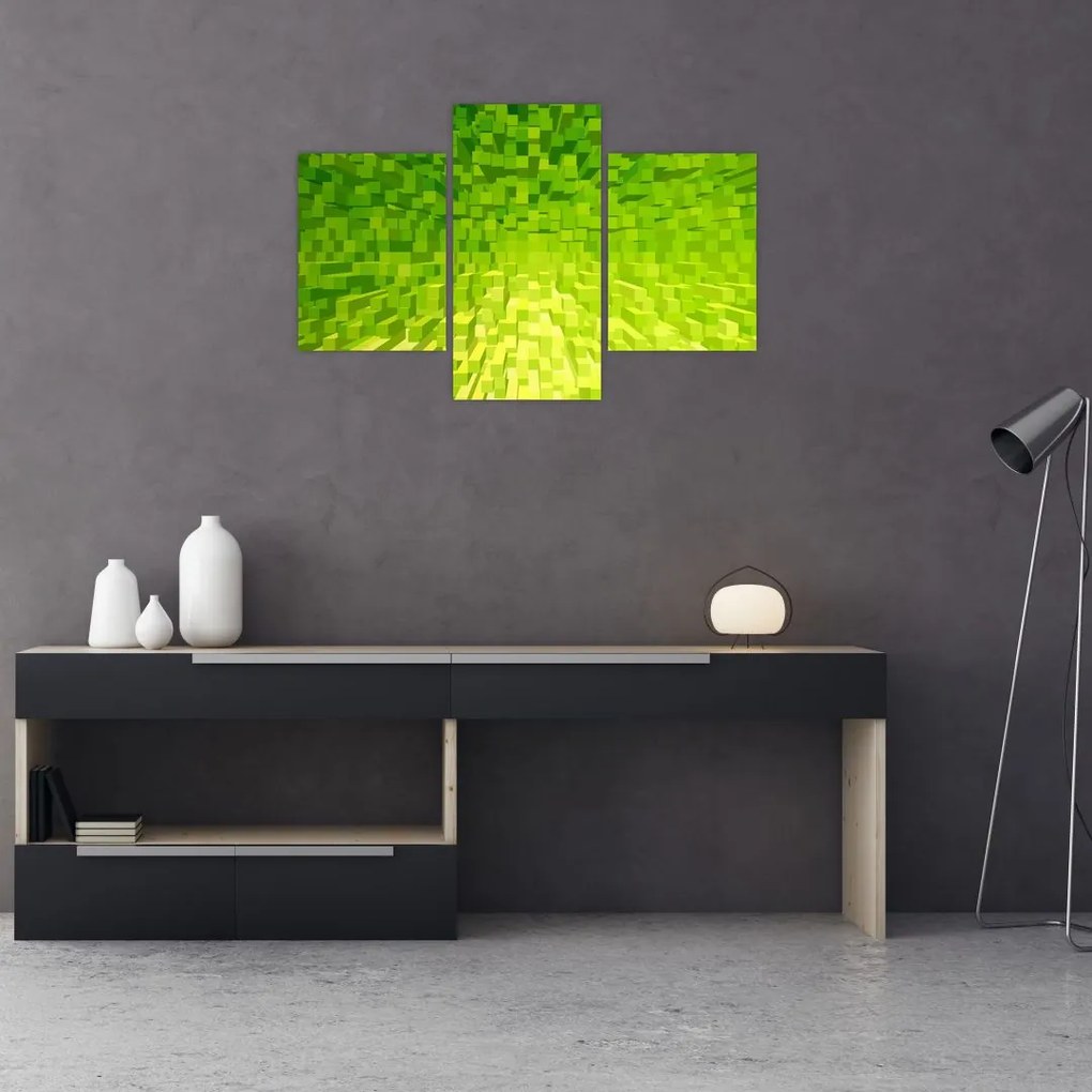 Tabloul cuburilor galbenverzui (90x60 cm)
