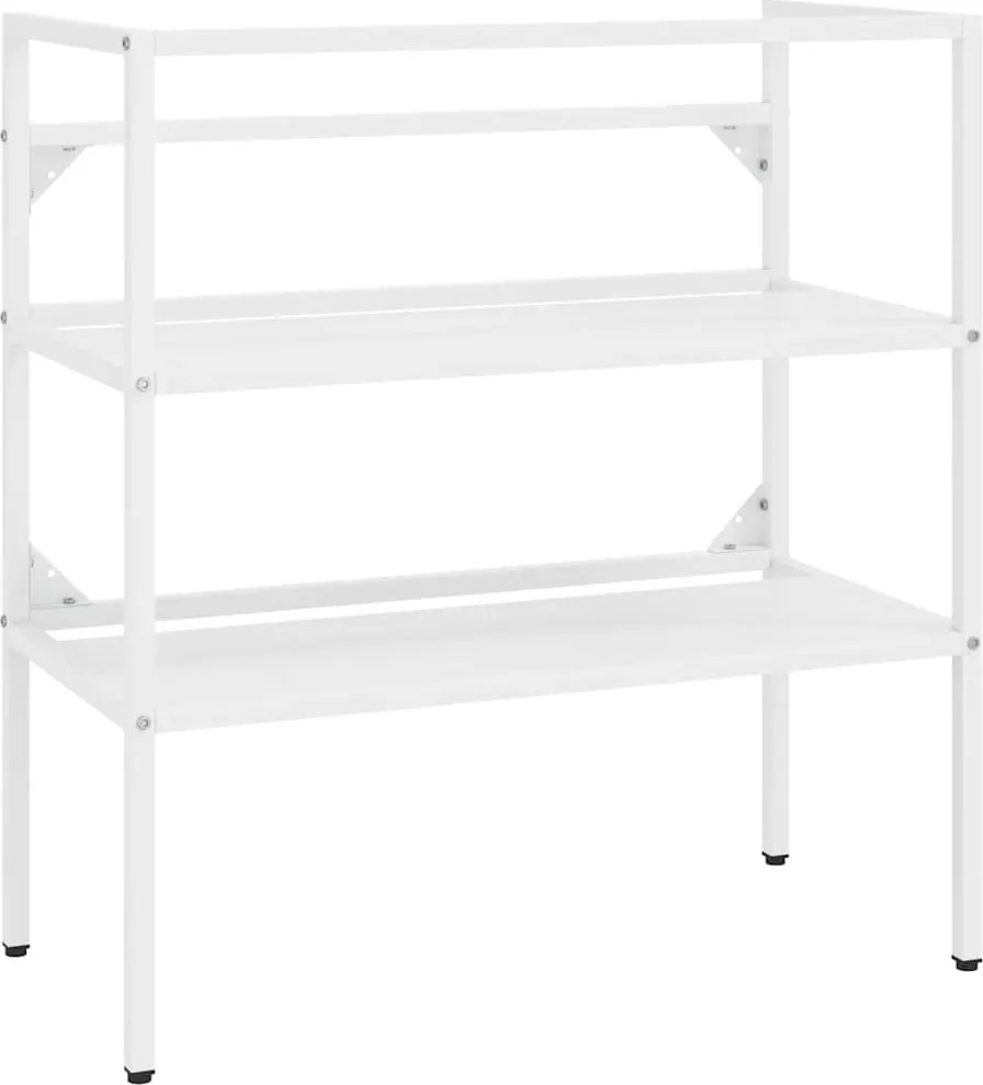 vidaXL Cadru chiuvetă de baie, alb, 79x38x83 cm, fier