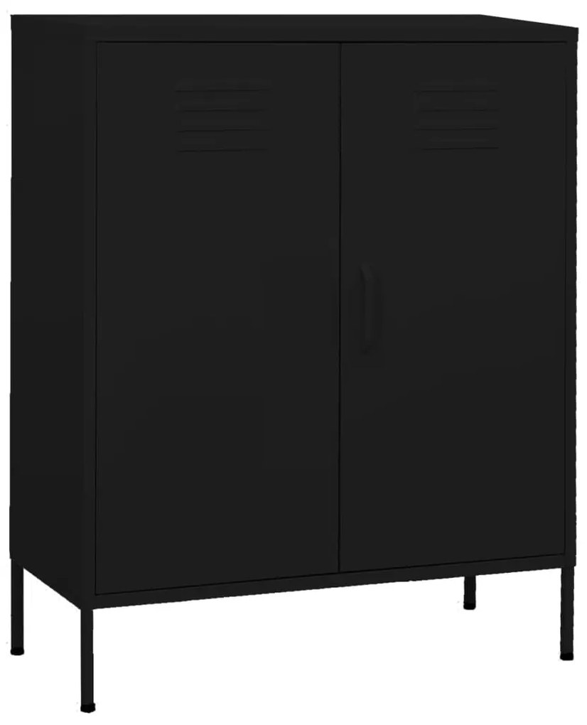 vidaXL Dulap de depozitare, negru, 80x35x101,5 cm, oțel