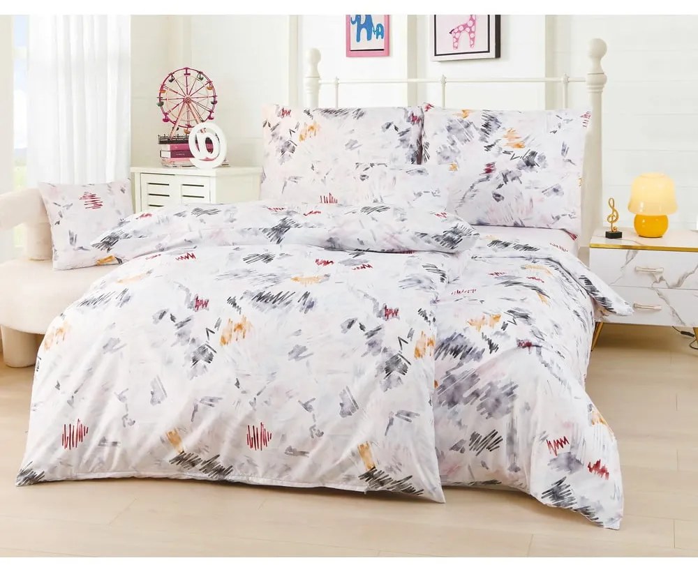 Lenjerie de pat alb micro satin 140x200 cm 6 piese Maria - My House