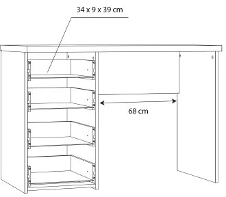Birou de scris GINO alb