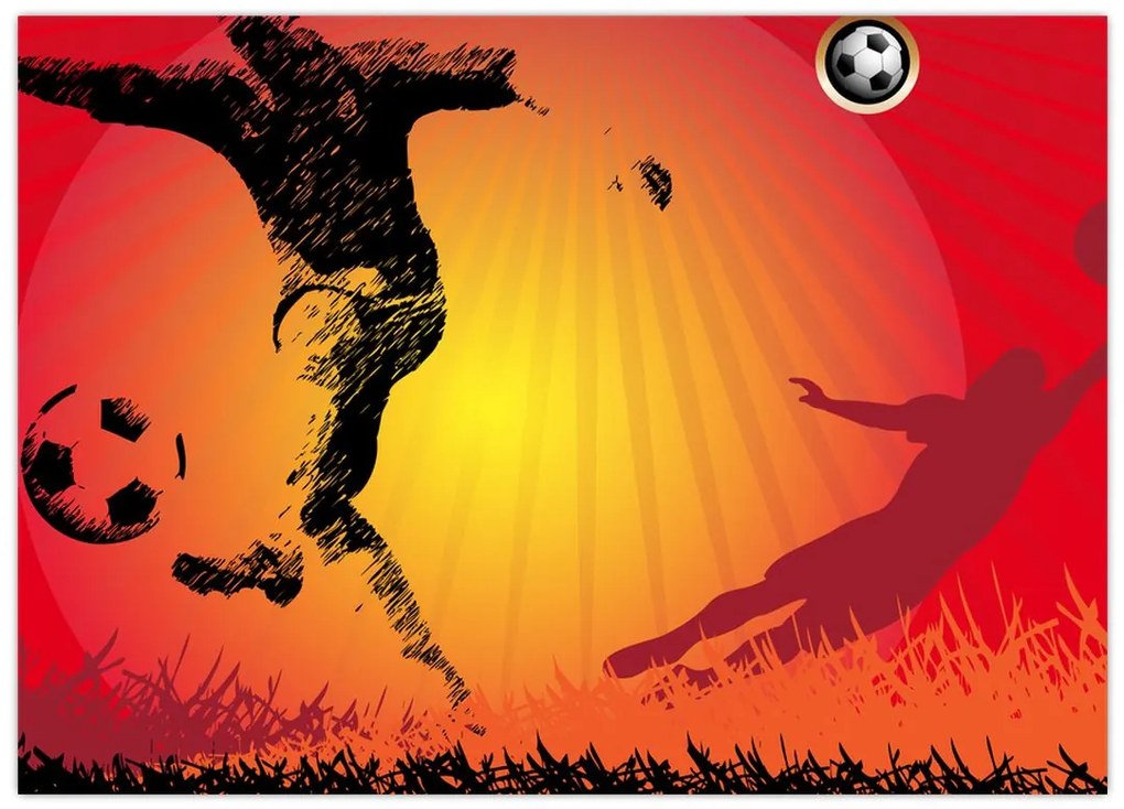 Tablou pe sticlă - Fotbal (70x50 cm)