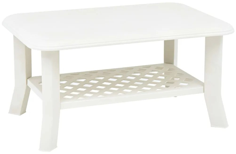 vidaXL Măsuță de cafea, alb, 90 x 60 x 46 cm, plastic