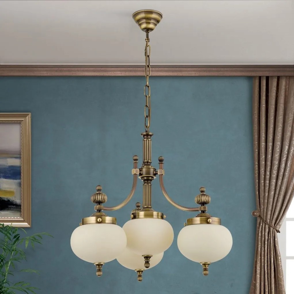 Lustra suspendata eleganta stil clasic Nostalgie 4L patina/ champagne