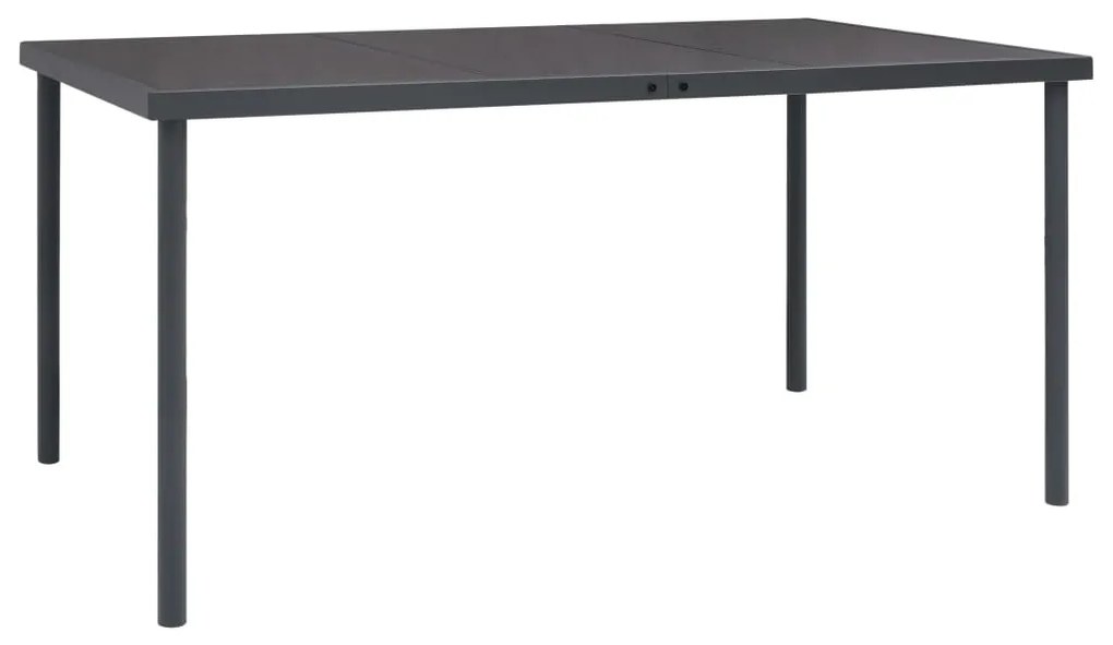 vidaXL Masă pentru exterior, antracit, 150x90x74 cm, oțel