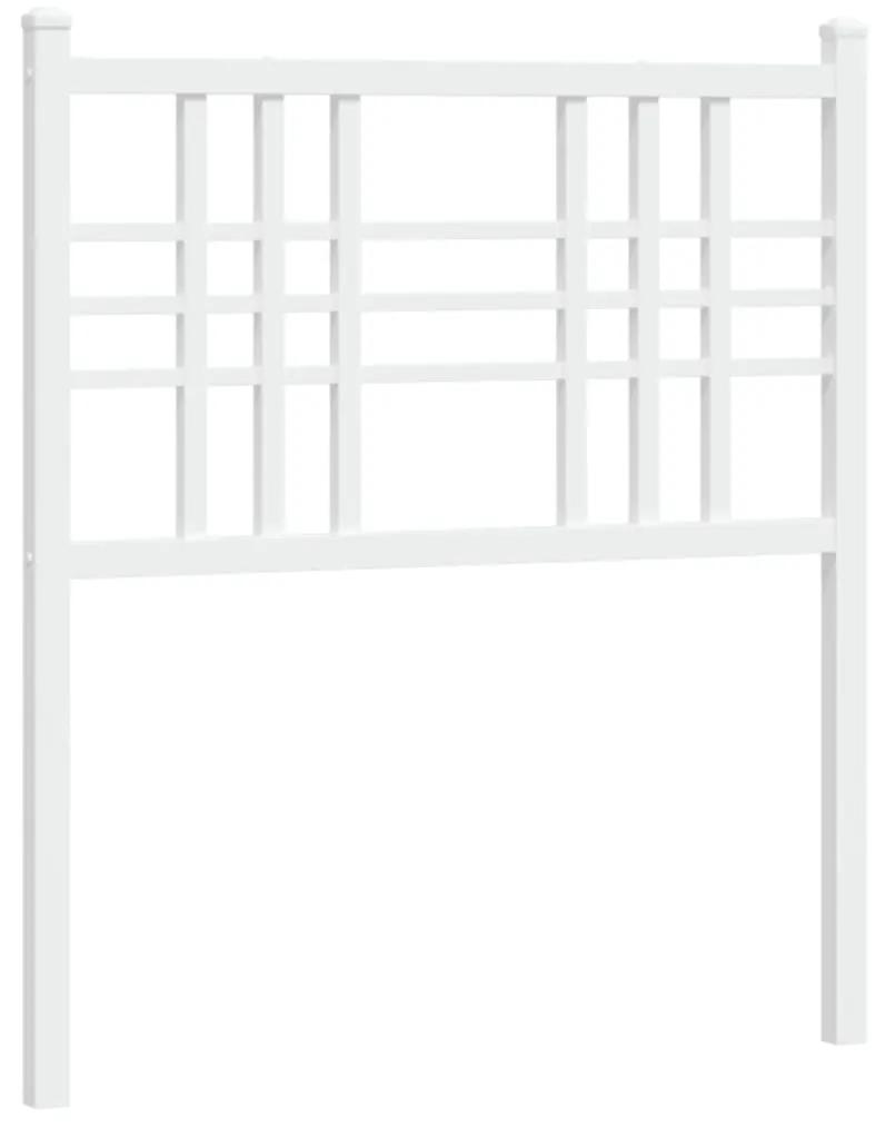 376399 vidaXL Tăblie de pat metalică, alb, 75 cm