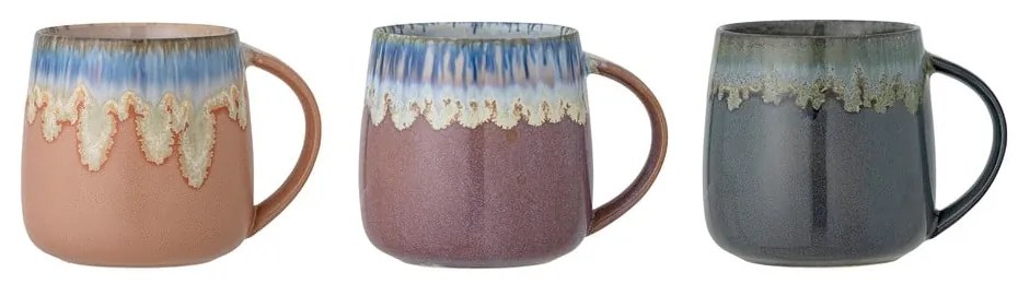 Căni 3 buc. din gresie 460 ml Cloe – Bloomingville