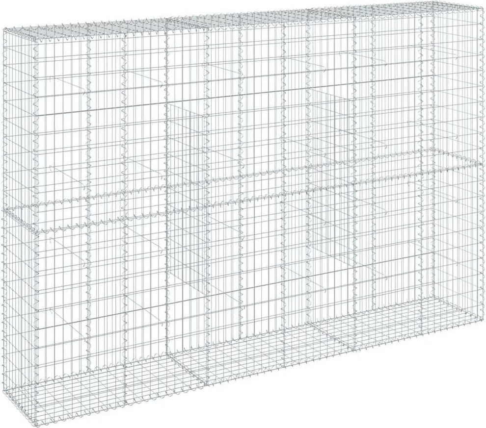 vidaXL Coș gabion cu capac, 300x50x200 cm, fier galvanizat
