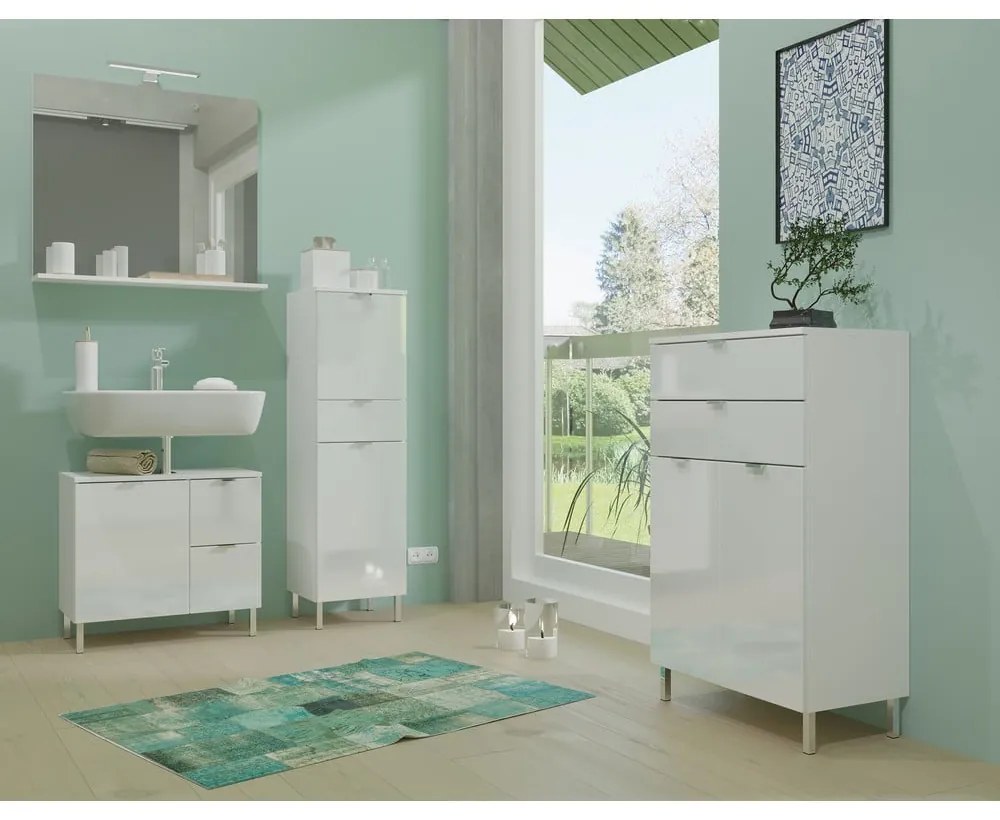 Oglindă de perete cu led/cu raft 76x75 cm – Germania